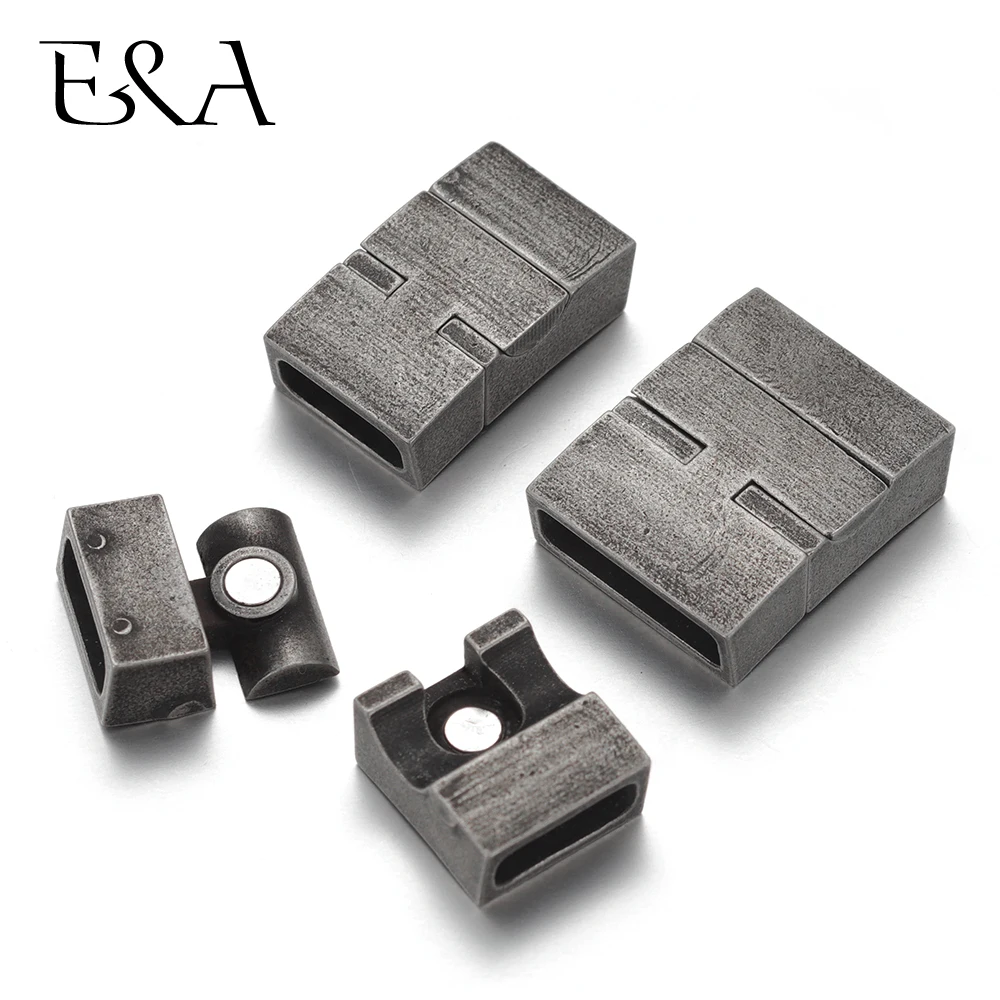 

Stainless Steel Magnetic Clasp Hole 11*4mm 16*4mm Leather Cord Clasps Magnet Buckle DIY Bracelet Jewelry Making Components