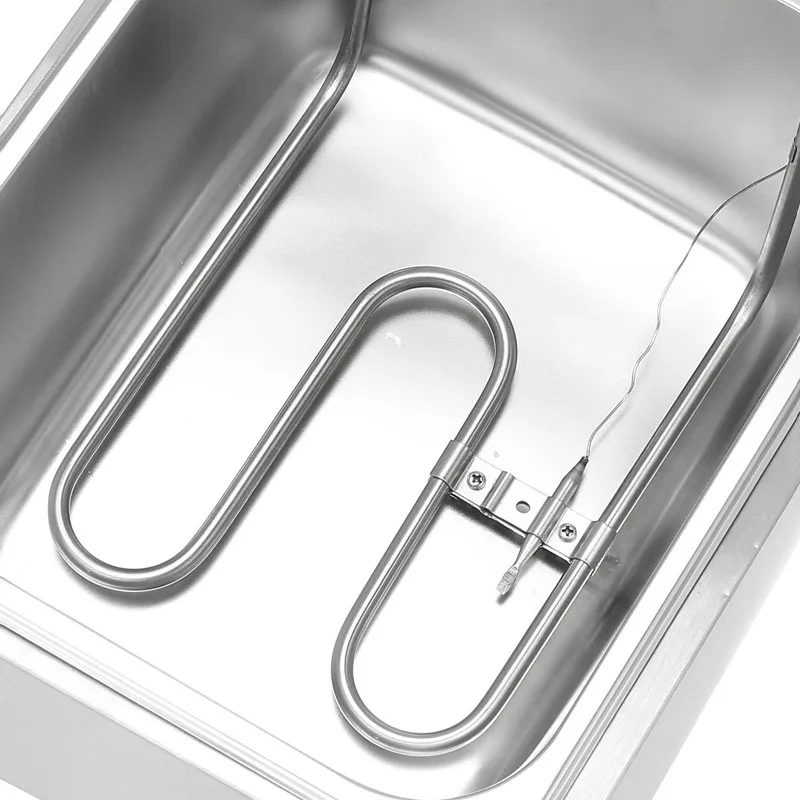 Домашняя коммерческая электрическая фритюрница для жарки хот-догов и крыльев курицы из нержавеющей стали с регулировкой температуры.