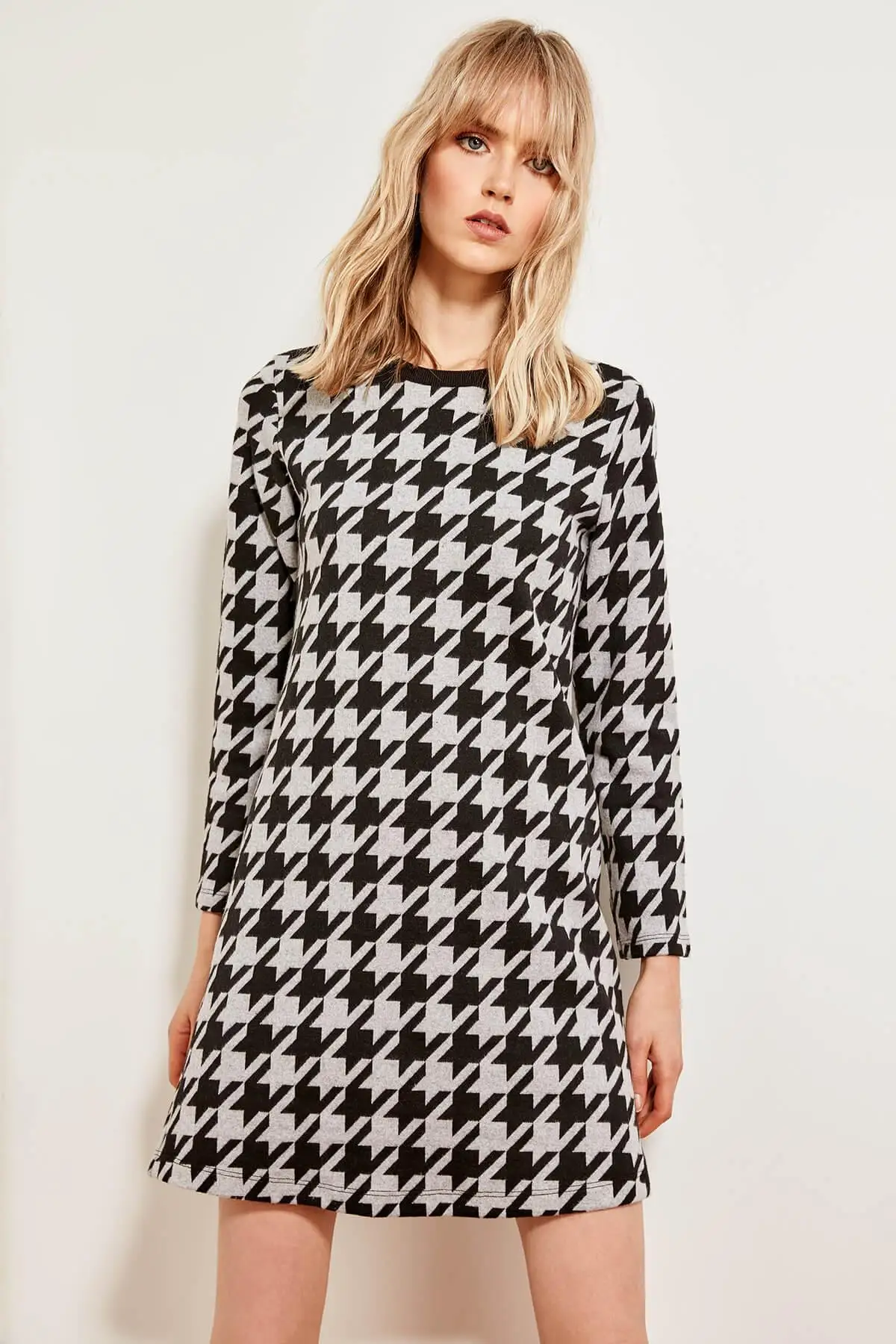 Модное разноцветное трикотажное платье с узором TCLAW19ST0137 | Женская одежда