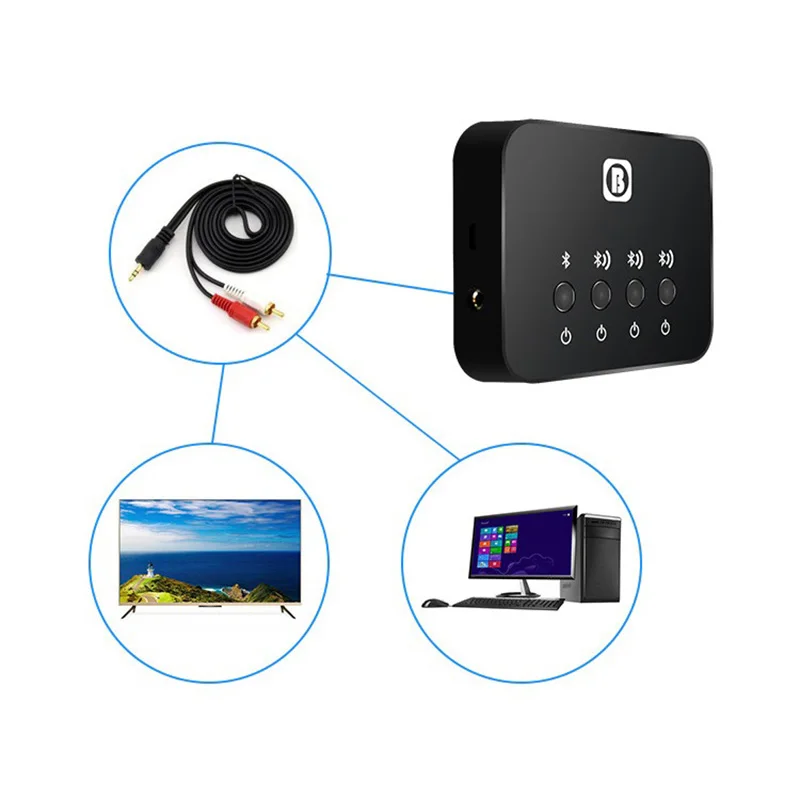 Bluetooth 4 0 стерео аудио передатчик сплиттер адаптер музыкальный ресивер Функция