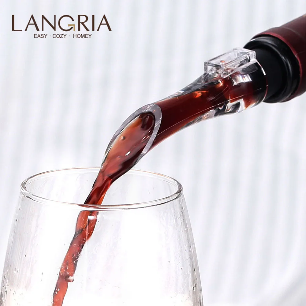 LANGRIA акриловый аэратор для вина Pourer с скошенным жёлоб бетонной смеси без протечек