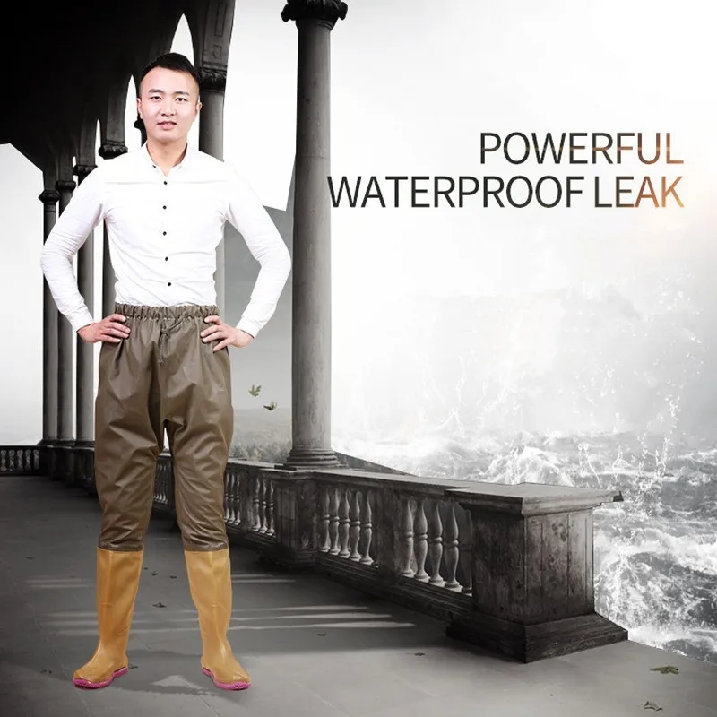

Knit Cloth Breathable Waterproof Fishing Wading Pants Men Women Outdoor Hunting Catch Fish Wearproof Non-slip Waders Trousers