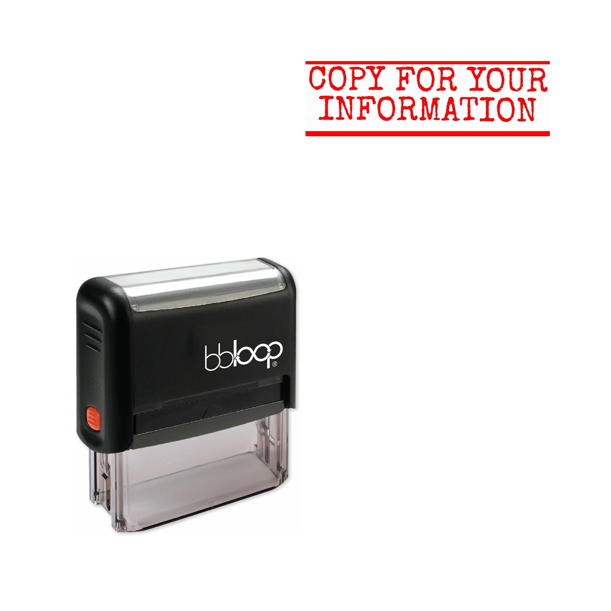 Bbloop ɼOPY FOR YOUR INFORMATION' Self-Inking Office Stamp Rectangular Typewriter Style | Дом и сад