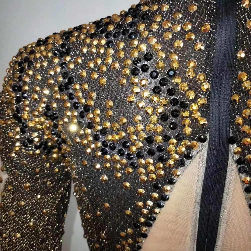 Женский прозрачный комбинезон черный сетчатый яркий серебристый | Женская