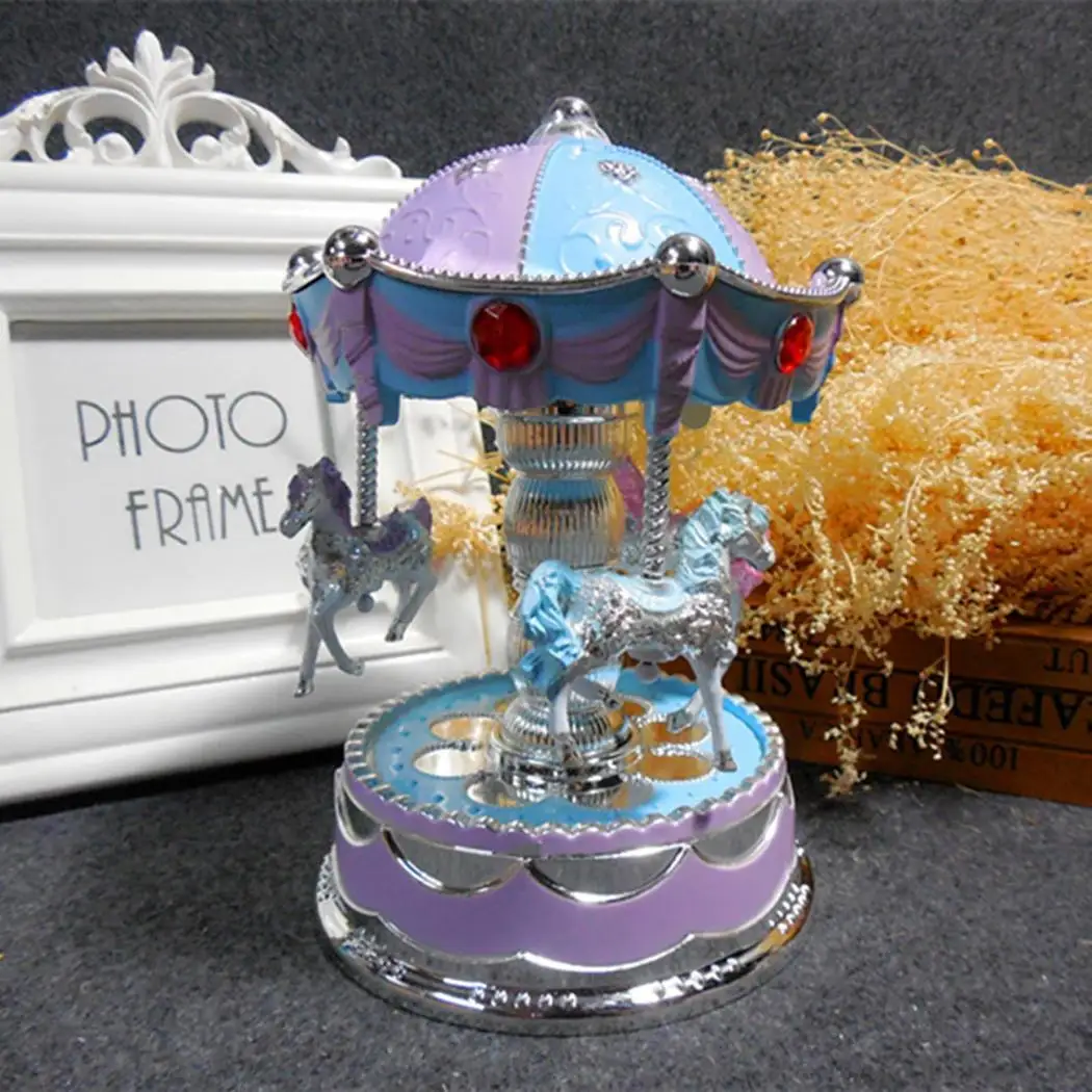Beautiful LED Light Glow Merry-Go-Round Music Box Birthday Christmas Wedding Party etc. Home Decoration | Дом и сад
