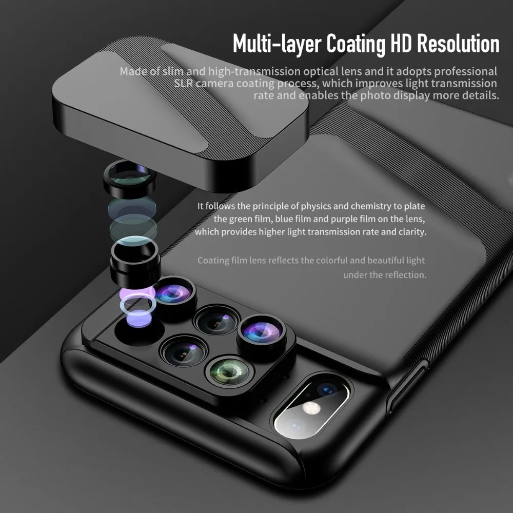 Чехлы с широкоугольным макро объектив &quotрыбий глаз&quot для iPhone Xs Max Coque Phone camera Fish