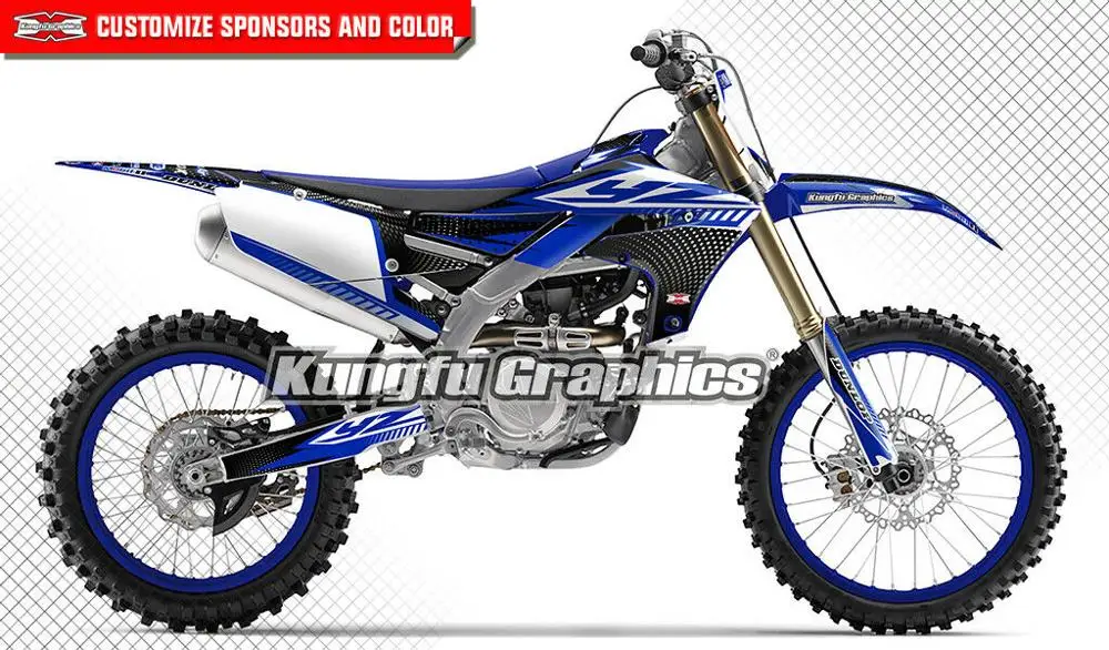 KUNGFU графика виниловые наклейки на заказ Байк Декор набор MX для YAMAHA YZ 450F YZ450F YZF450 2018