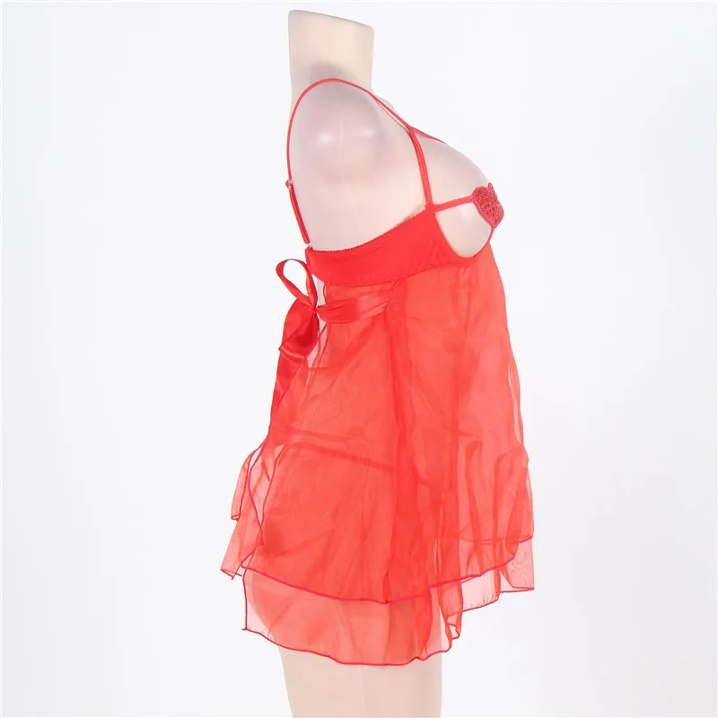 Kiliglic эротический костюм Для женщин открытым Кубок белье Babydoll плюс Размеры