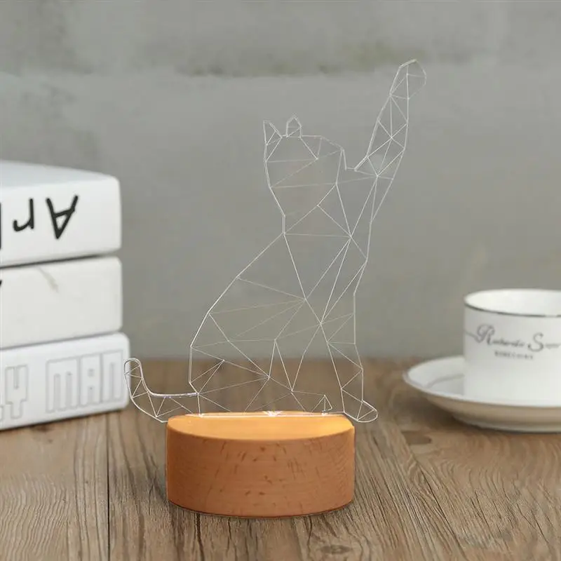 3D кошка светодио дный светодиодный ночник usb зарядка лампа детские ночные лампы с