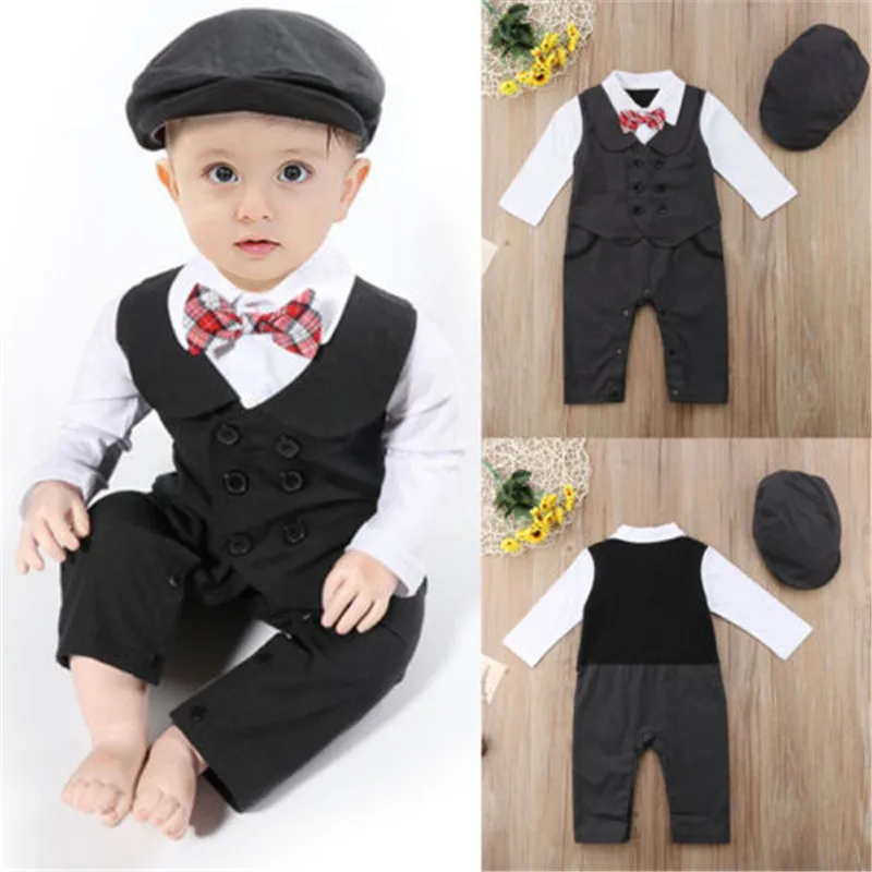 

Toddler Baby Boy Rompers Spring Baby Clothing Sets Gentleman Roupas Infant Jumpsuits Baby Boy Clothes