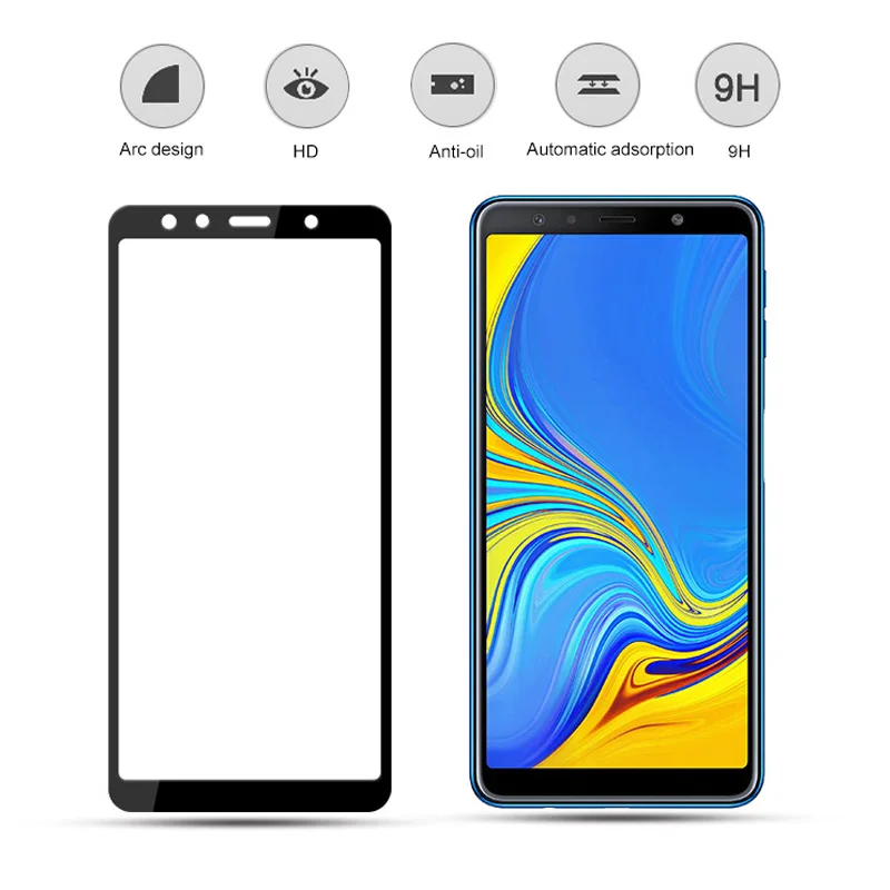 Protective Glass For Samsung Galaxy A7 2018 A750 Screen Protector SM-A750 Tempered Film cover | Мобильные телефоны и