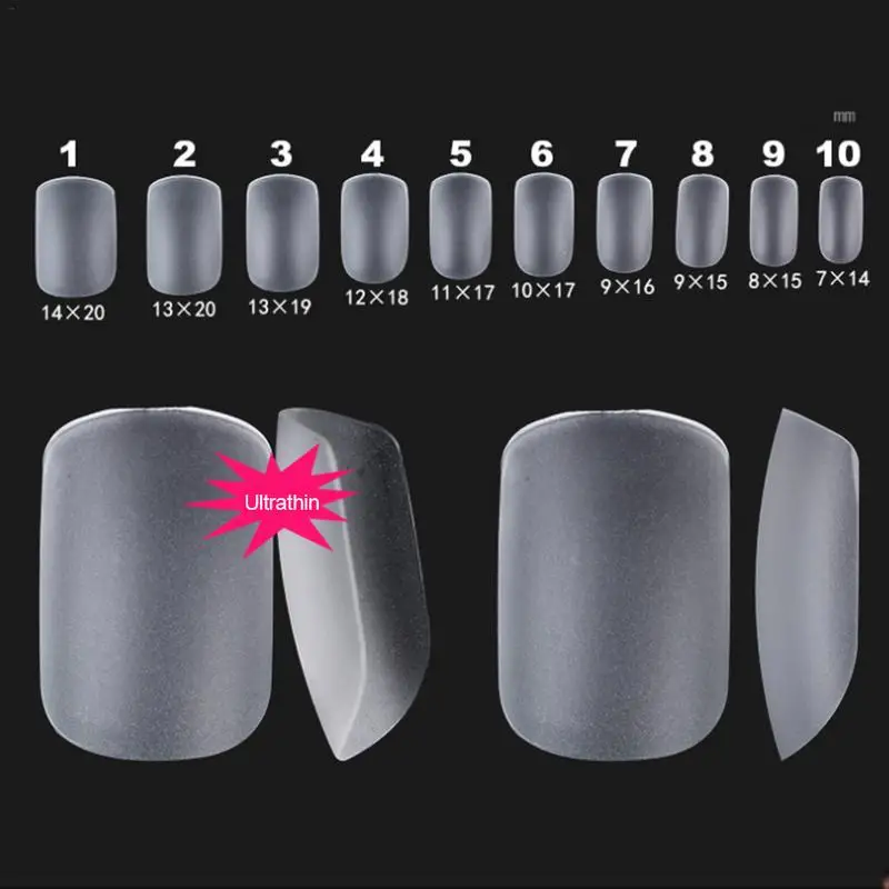 300 PCS/Box False Nail Tips Professional Different Styles Acrylic Full Cover Ultra-Thin Matte Surface Polished | Красота и здоровье