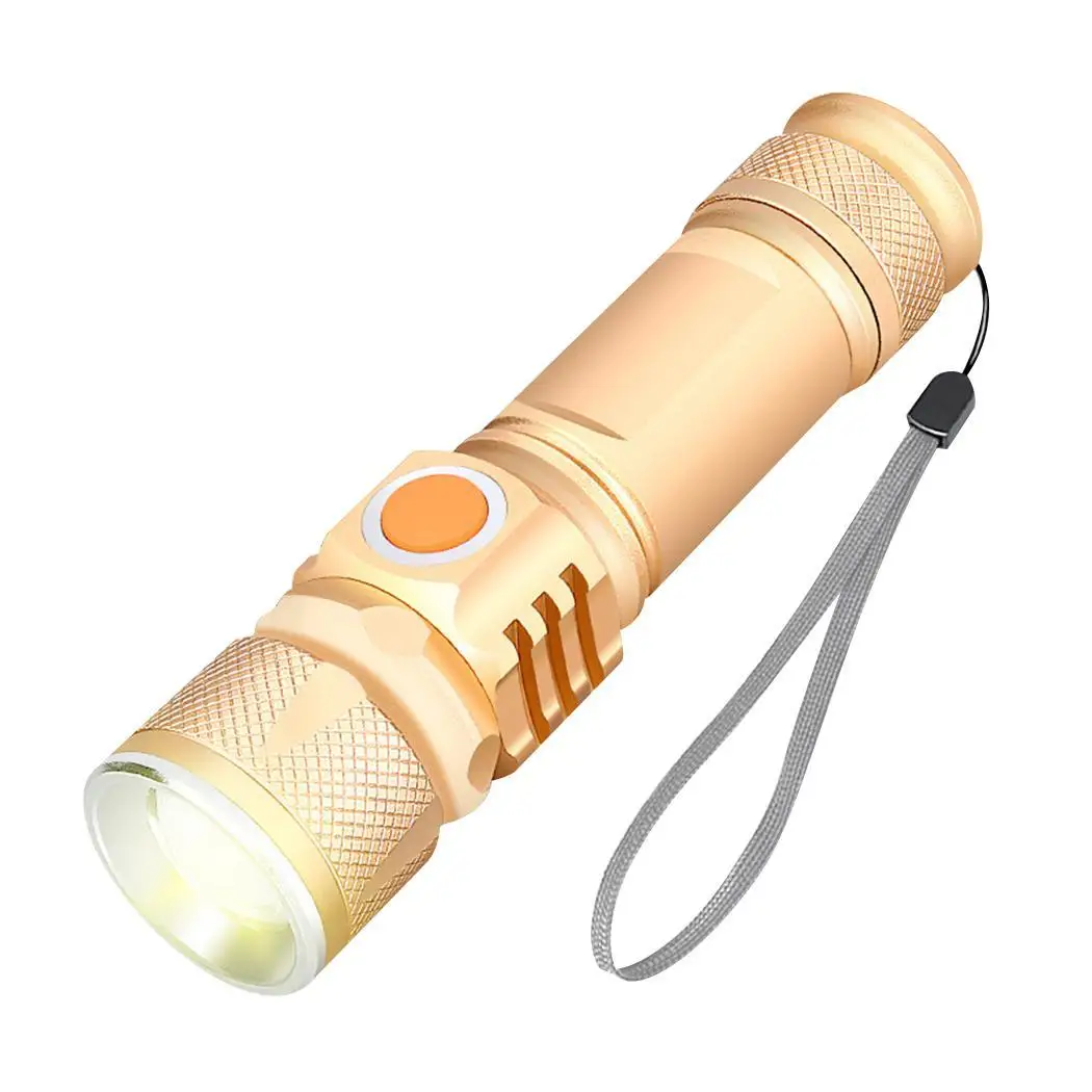 Портативный светодиодный USB телескопический зум Мини фонарик для наружного XPE