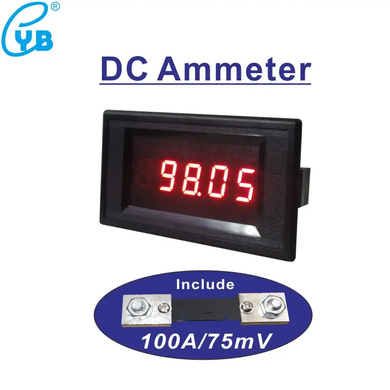 DC Амперметр 100A измеритель тока включает шунт 100A/75мв 0 4 ''светодиодный цифровой