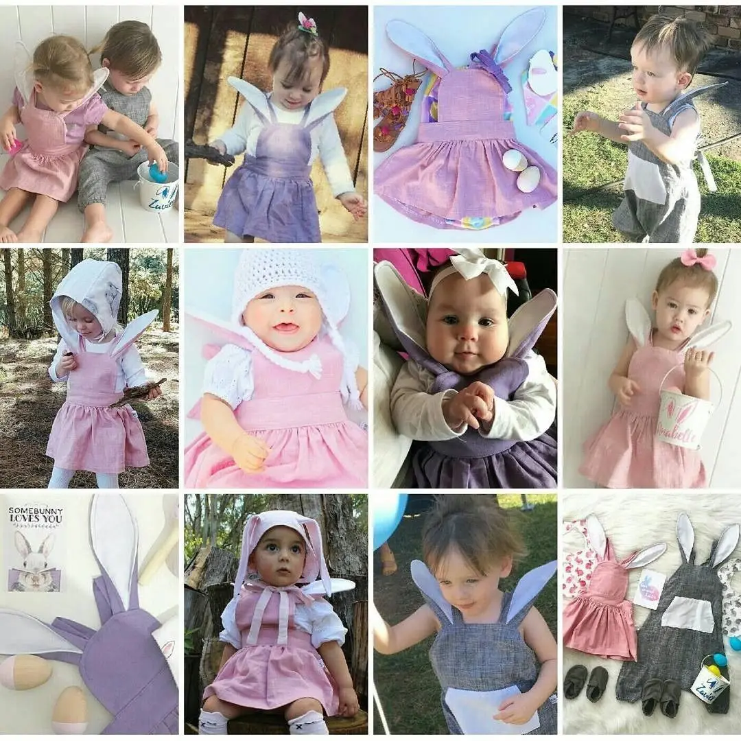 Kid Baby Girl Boy Rabbit Overalls Dress Jumpsuit Romper Outfit | Детская одежда и обувь