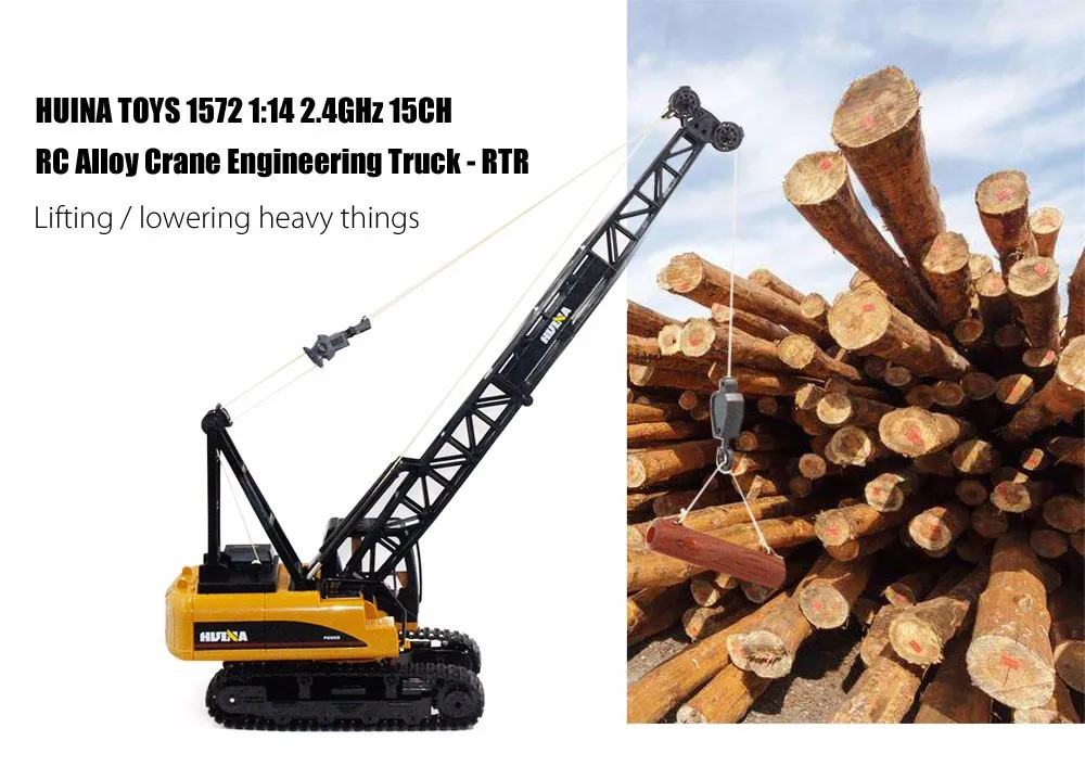 HUINA игрушки 1572 RC TrucksToy 1:14 15CH сплав кран инженерный грузовик RTR подвижные