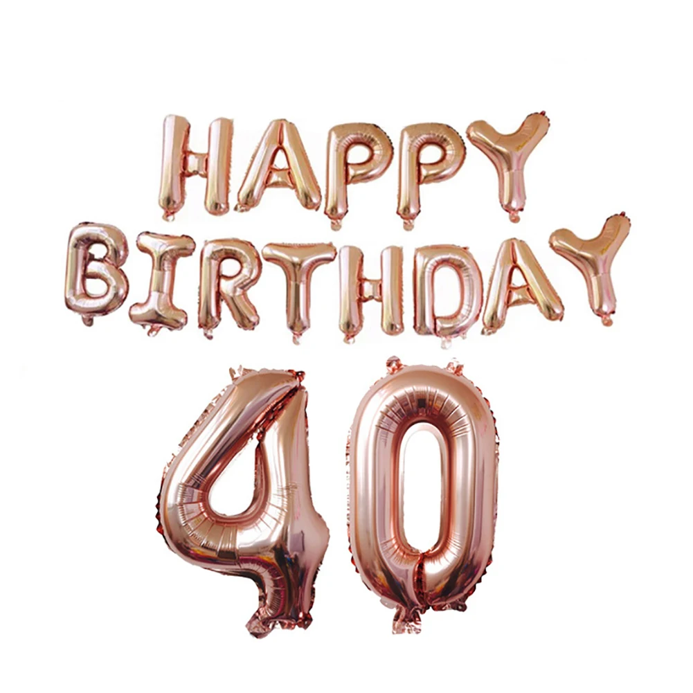 40-дюймовый светодиод 18/21/30/40/50/60 номер алюминиевый Фольга с днем рождения