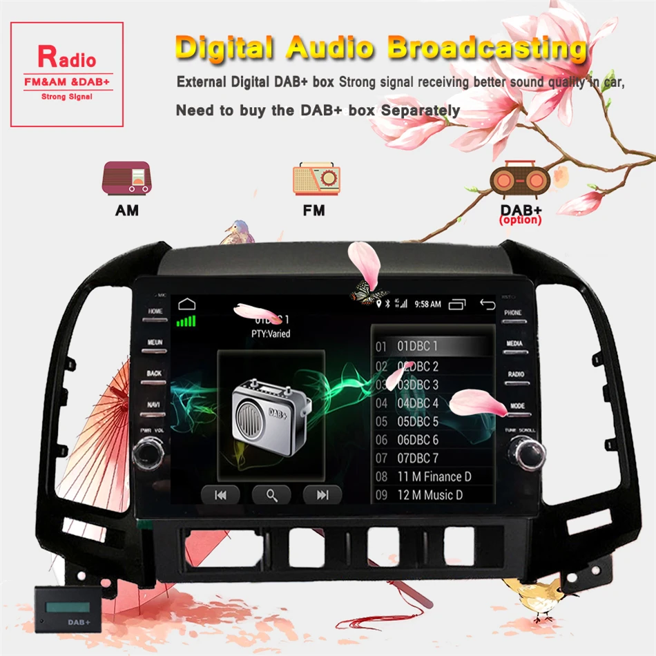 Автомобильный мультимедийный плеер Android 9 0 dvd gps для Hyundai Santa Fe 2005 2012 2 din радио Видео