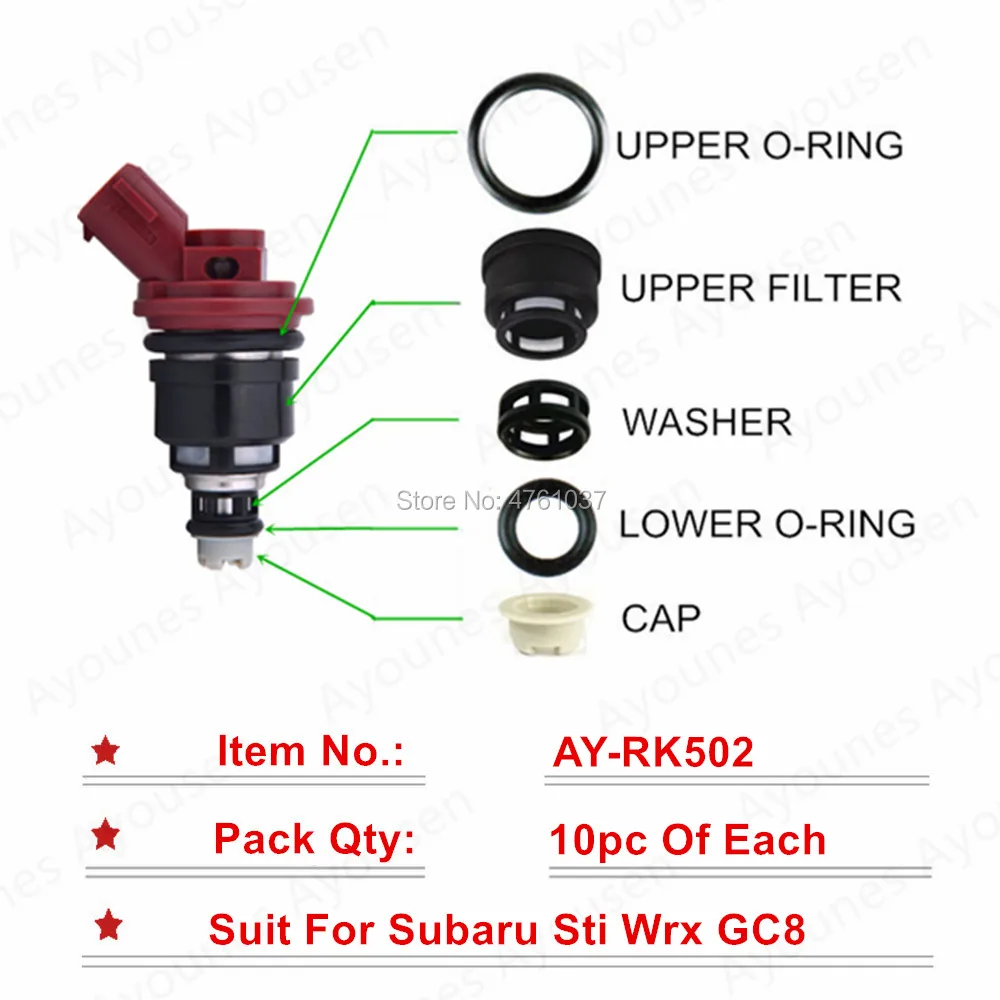 

10sets Fuel Injector Repair Sevince Kits For Injector Parts #16600-AA310 Top Quality Free shipping For AY-RK502