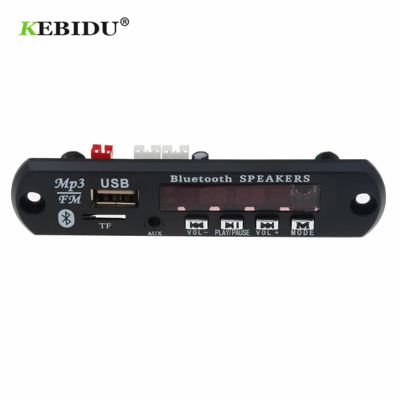 Kebidu 5 12 в USB TF FM радио декодер беспроводной Bluetooth 4 1 аудио Плата модуль MP3 плеер