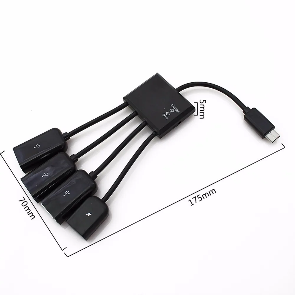 

CHUYI 4 Port USB Hub Multifunction Micro USB2.0 Power Charging OTG Hub Cable Connector Spliter For Smartphone Computer Tablet PC