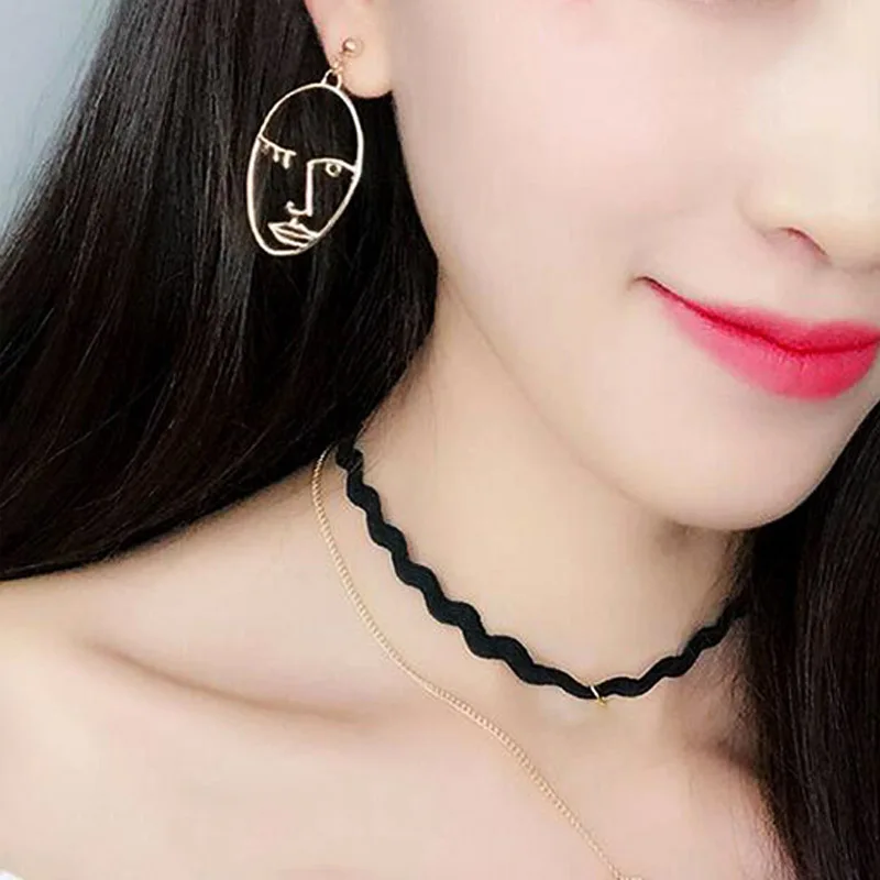 Новые модные серьги подвески с вырезами для лица висячие девочек новые