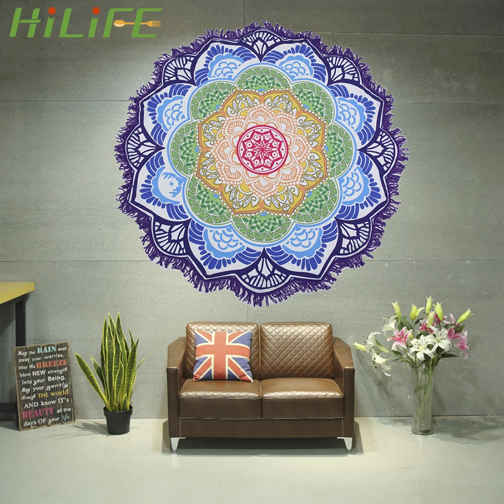 Гобелен HILIFE Lotus пляжное полотенце одеяло шаль многофункциональная кисточка