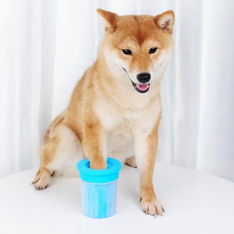 Мягкая силиконовая чашка для чистки ног питомца мытья лап кошки собаки Массажная