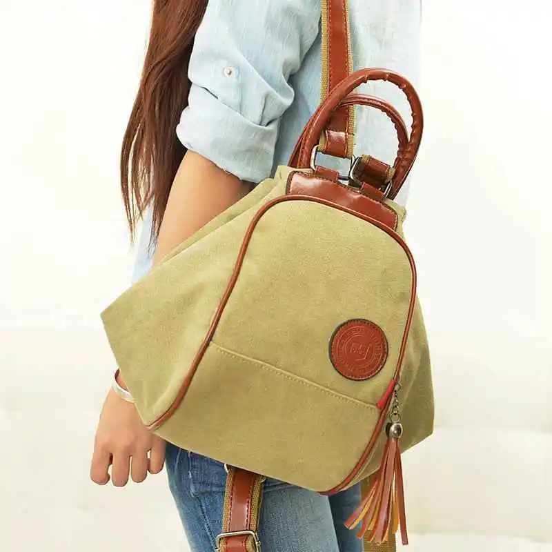 

Backbags School Teenage For Girl Fashion Designer Canvas Women Back Pack Lady Knapsack Casual Classic Vintage Bagpack With Tasse