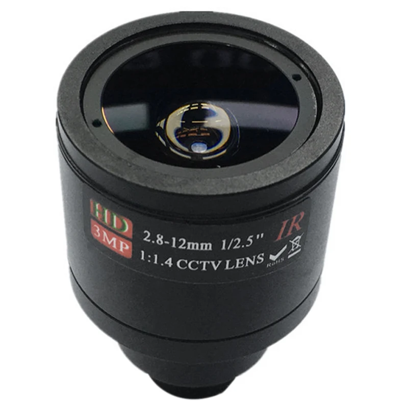 HD CCTV Lens 3.0MP M12 2.8-12mm Varifocal cctv IR F1.4 manual focus zoom | Безопасность и защита