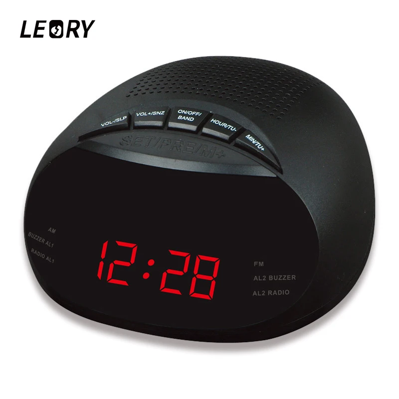 LEORY LED дисплей радио с AM FM будильник Заводной цифровой экран динамик Buzzer Snooze
