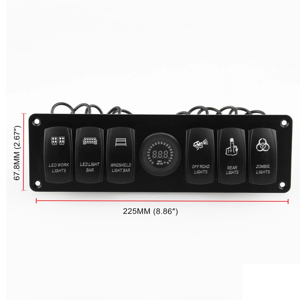 6 Gang автомобильный выключатель светодиодный для морской лодки RV цветной