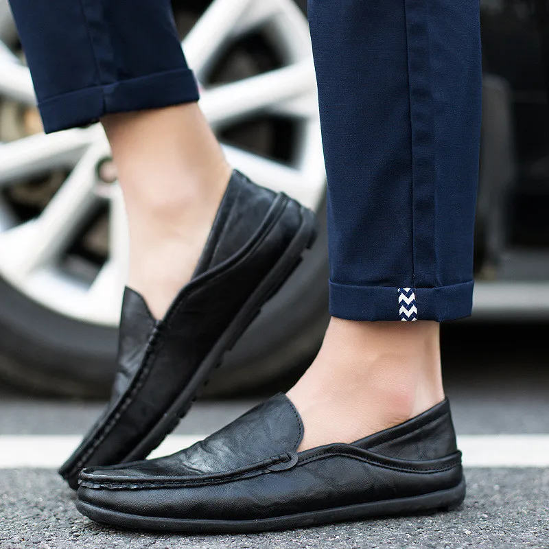 Zollrfea Men Casual Shoes Leather Loafers Flats 2019 Moccasins Soft Slip On For Driving Male | Обувь