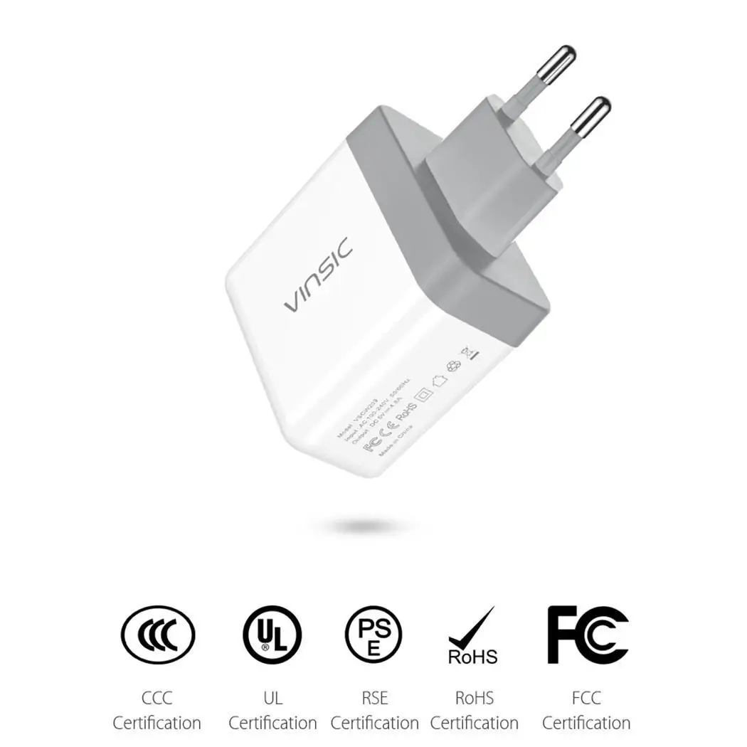 VINSIC 20000 мАч Внешний аккумулятор 2.4A двойной USB Type C светодиодный дисплей Внешнее