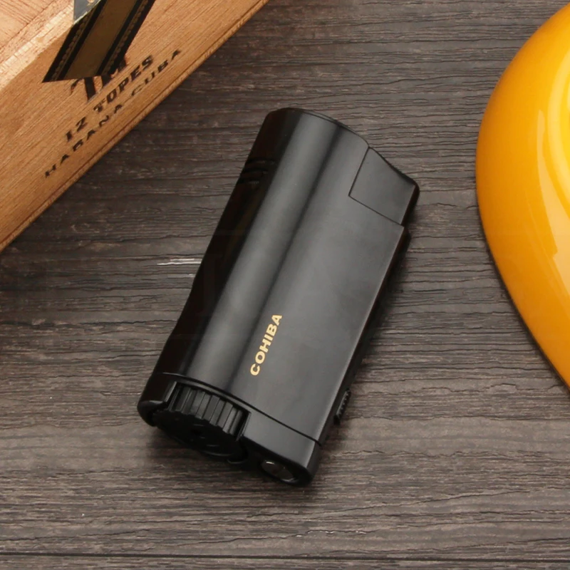COHIBA зажигалки бутан Газовая зажигалка для сигар металлический ветрозащитный 3