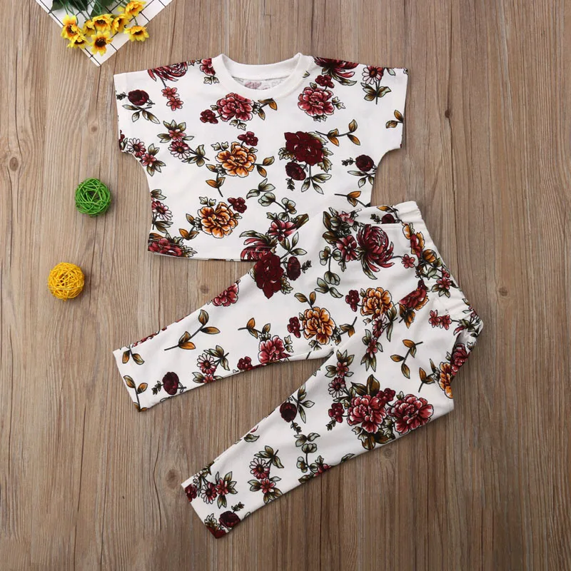 Новый комплект одежды Focusnorm для маленьких девочек Повседневный хлопковый топ