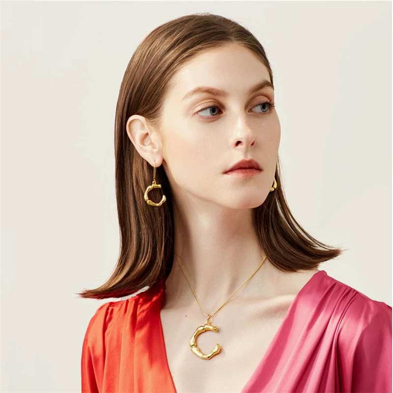 Свадебные Ювелирные наборы для женщин золотой цвет металлические буквы