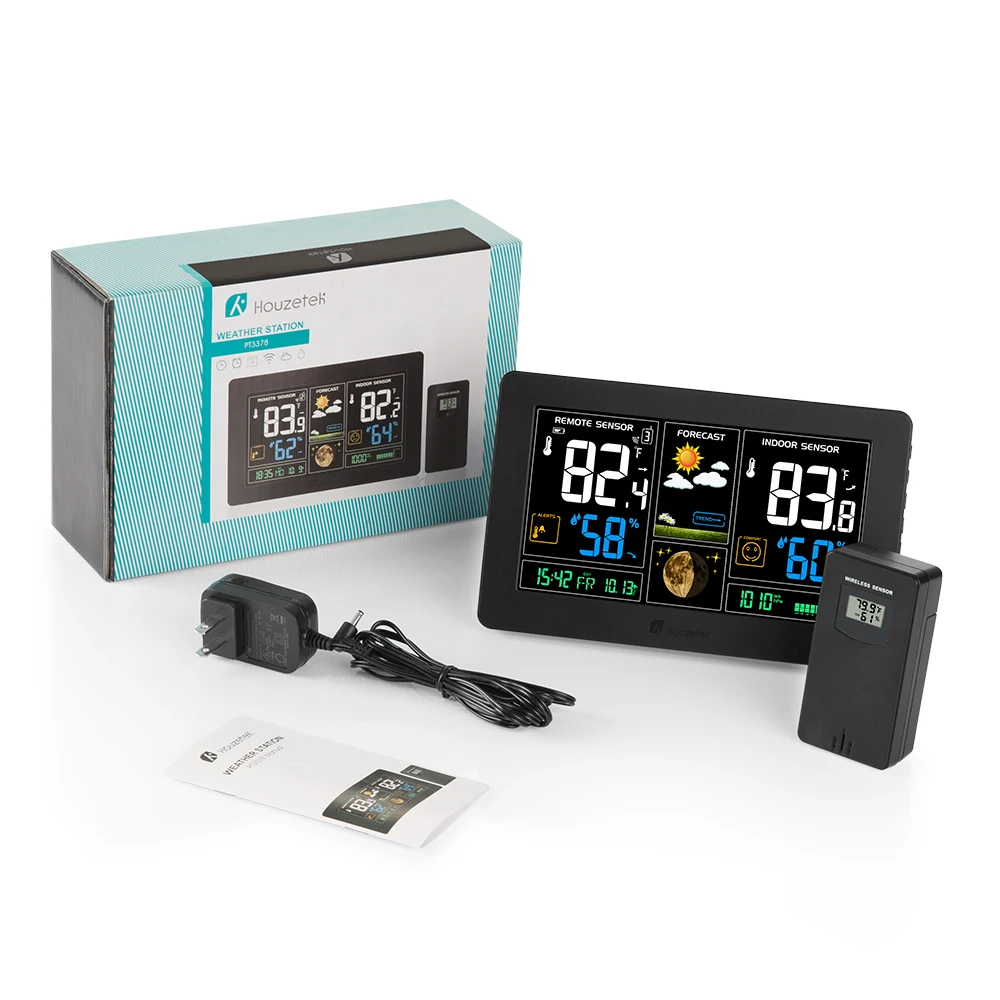 Houzetek Метеостанция Барометр термометр гидрометр беспроводной сенсорный ЖК