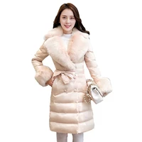 high quality 2019 white duck down 90 slim down clothes coat new korea ms winter jacket warm fur collar elegant down coat women