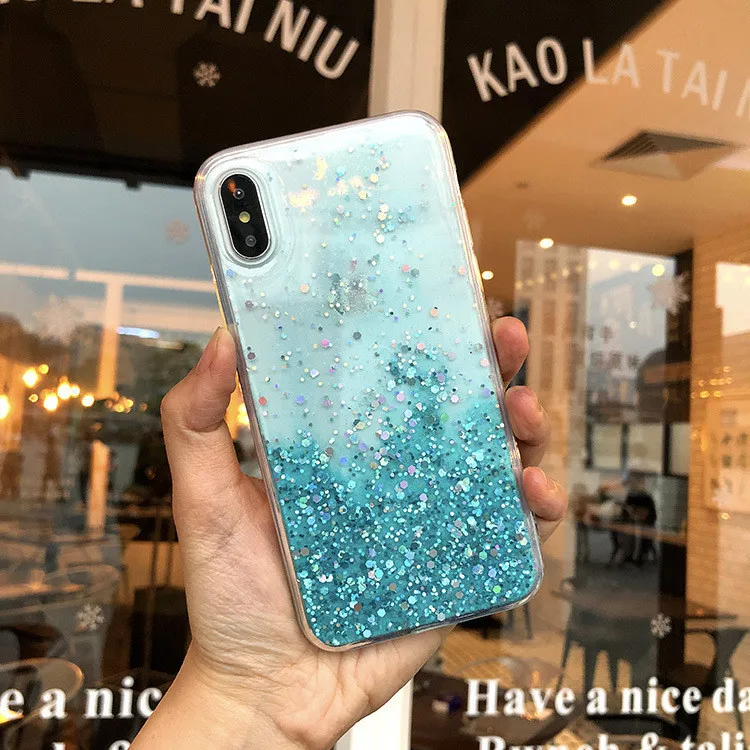 Новый Блестящий Роскошный чехол для Iphone XR 7 6 6s 8 Plus чехлы мягкий прозрачный из ТПУ X