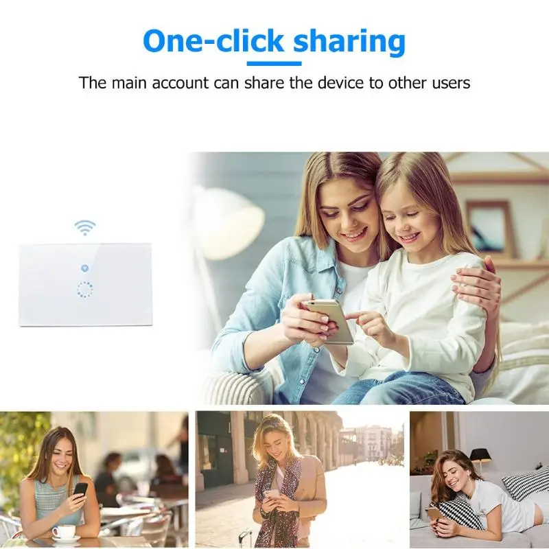 Sonoff T1 ЕС Wi Fi стену сенсорный выключатель света 2 Gang приложение удаленная работа с
