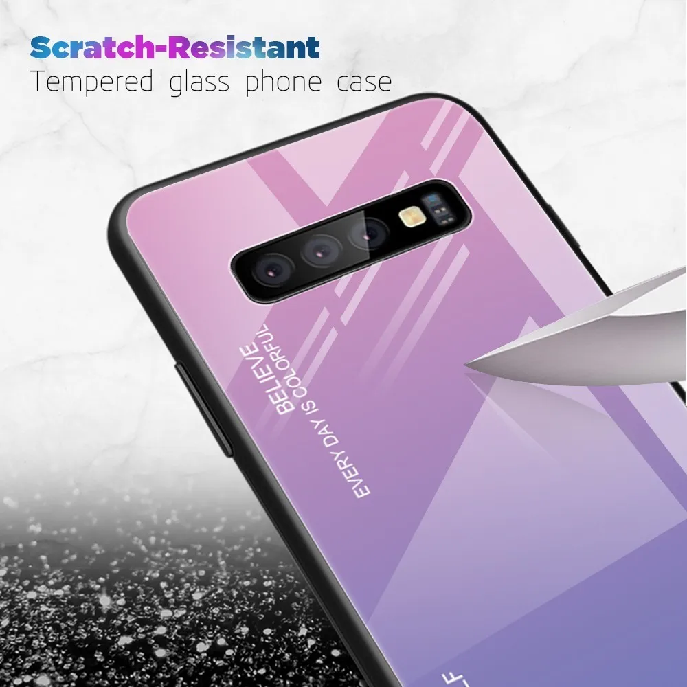 Чехол для телефона Samsung S8 S9 S10 Note 8 9 A7 A8 A9 J4 J6 J8 Plus M10 M20 с блестящим градиентом из