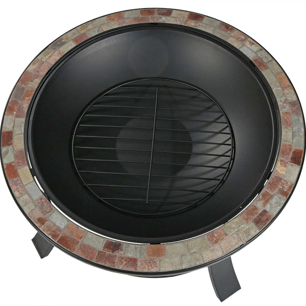 Sunnydaze 30 Inch Природный сланец стол с углублением для костра искровым Экран | Мебель