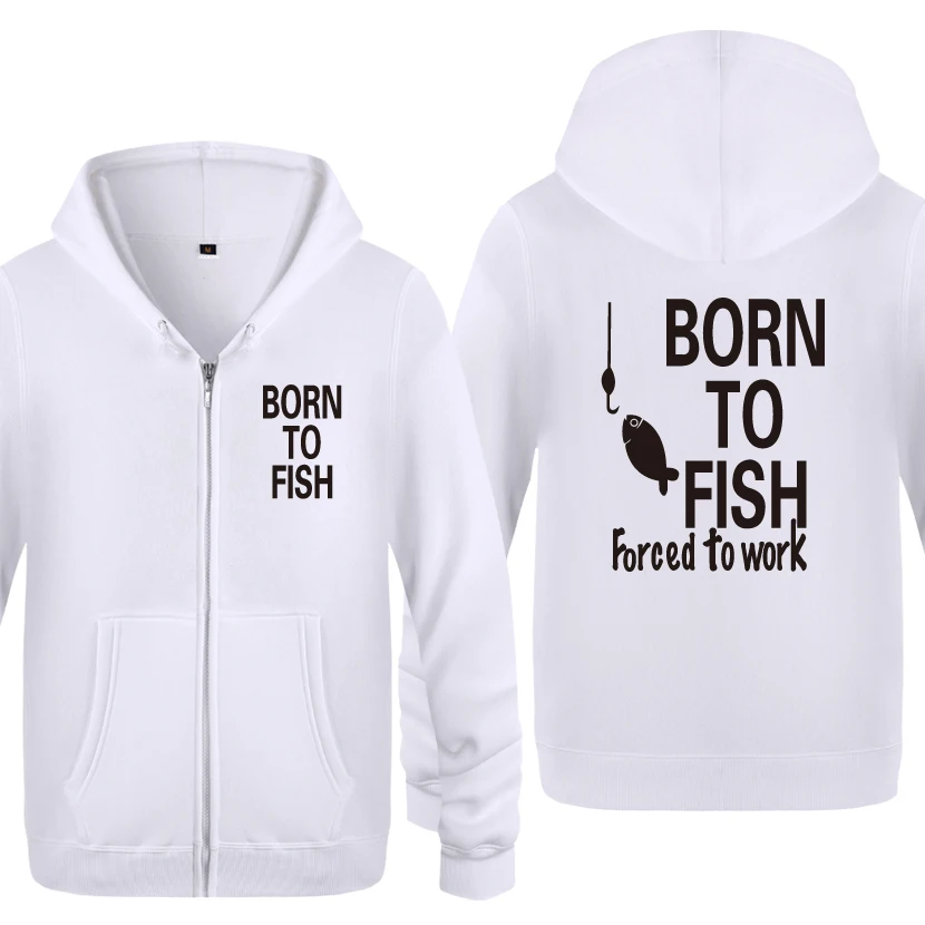 Мужские толстовки с капюшоном Born To Fish мужские флисовые кардиганы на молнии