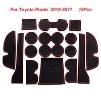 for toyota prado fj150 2010 2017 red gate slot mat non slip door groove cup holder pads rubber interior cushion 15pcs