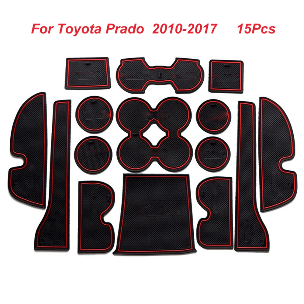 Для Toyota Prado FJ150 2010 2017 красные ворота Слот коврик Нескользящая дверь паз