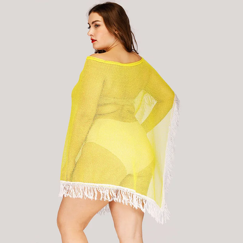 Romacci сексуальный женский просвечивающий бикини накидка на одно плечо с