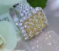 fashion womens luxury inlaid crystal zircon ring exaggerated full micro inlay wedding jewelry