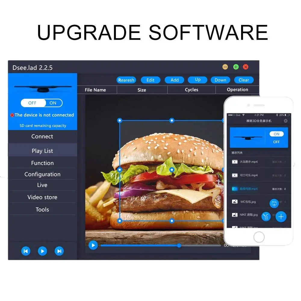 

Factory Direct Wholesale Dseelab led fan display 3d hologram projector Dsee-50S