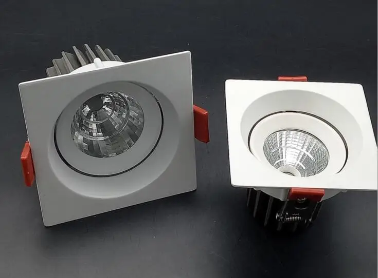 

square dimmable 10W COB LED Ceiling lamp Down Light AC110V to AC240V Cool/Warm White LED Recessed Downlight Lamp